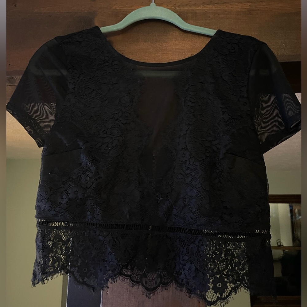 Express Black Mesh Top (Small)